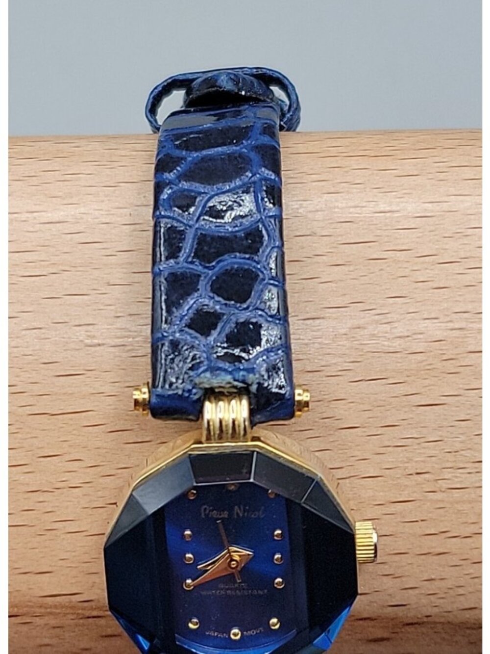 Pierre Nicol Ladies Quartz Watch 6" Sapphire Band & Dial 22mm Geometric Case - Picture 3 of 16